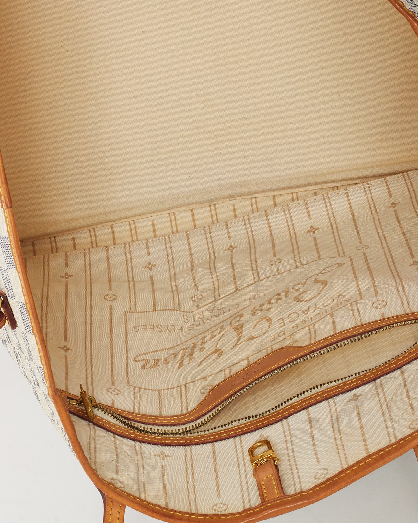 Louis Vuitton Damier Azur Coated Canvas Neverfull GM Bag with No Pouch