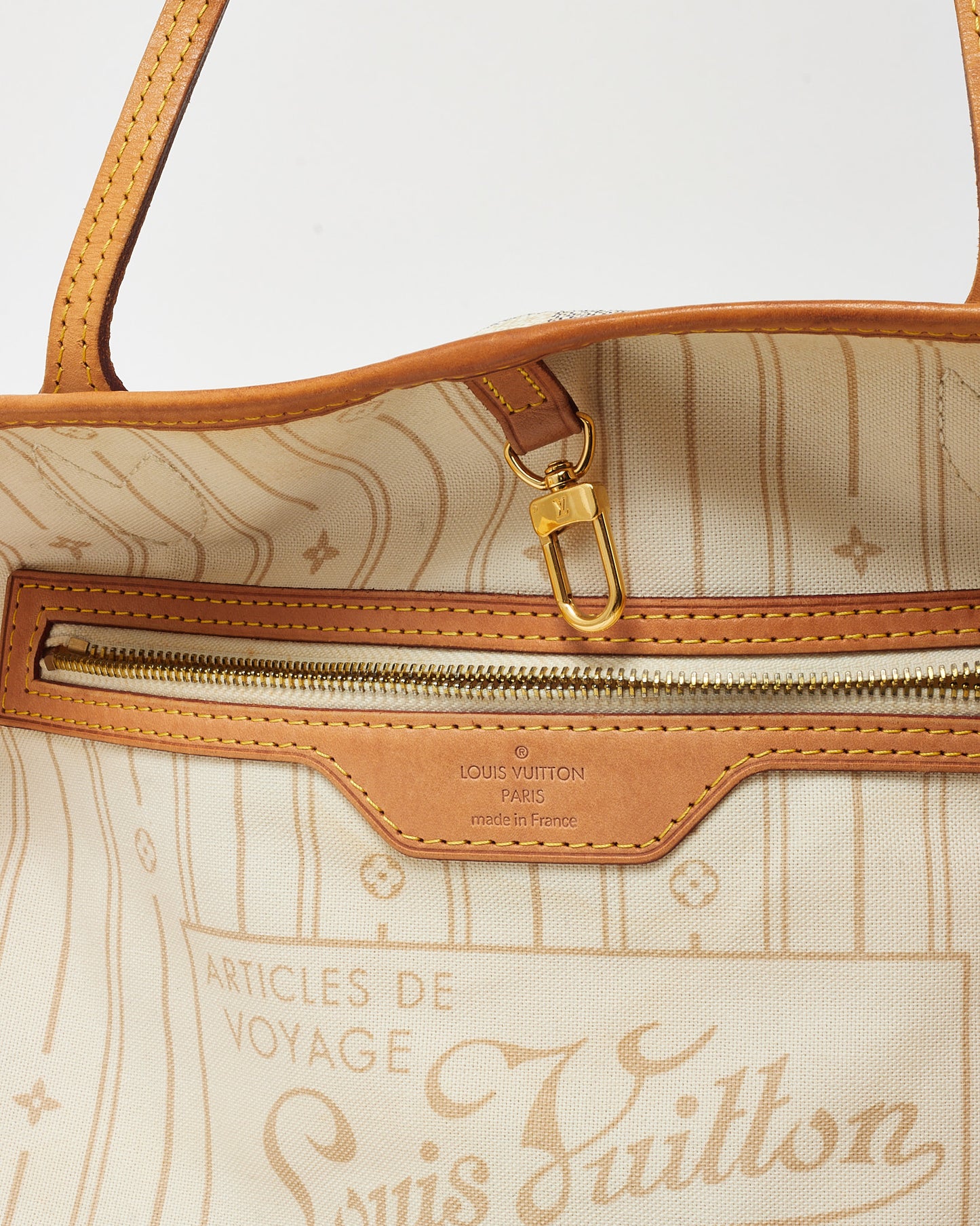 Louis Vuitton Damier Azur Coated Canvas Neverfull GM Bag with No Pouch