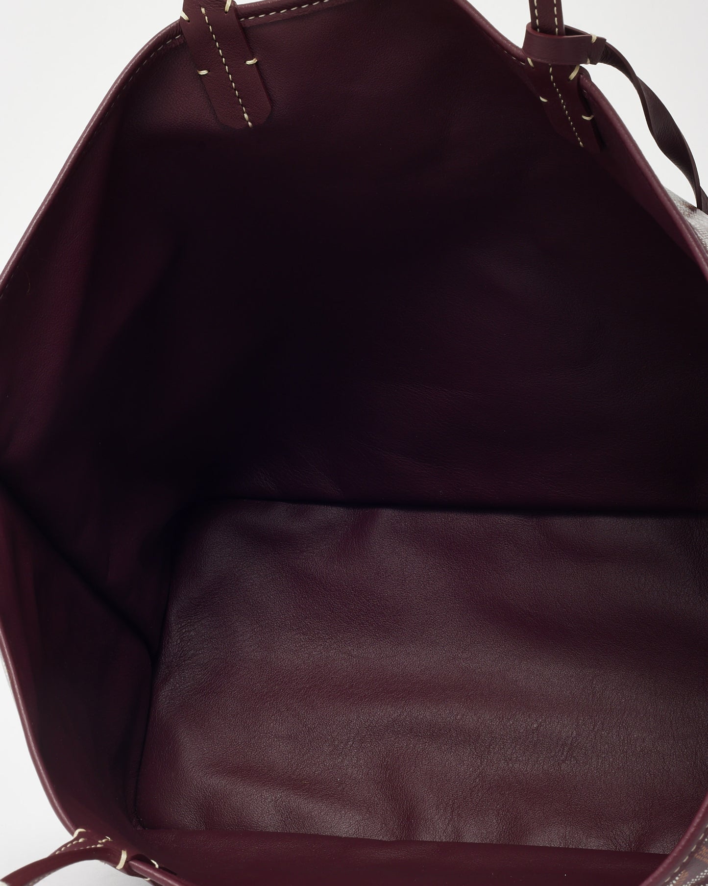 Goyard Burgundy Bordeaux Goyardine Coated Canvas Reversible Anjou PM Tote Bag