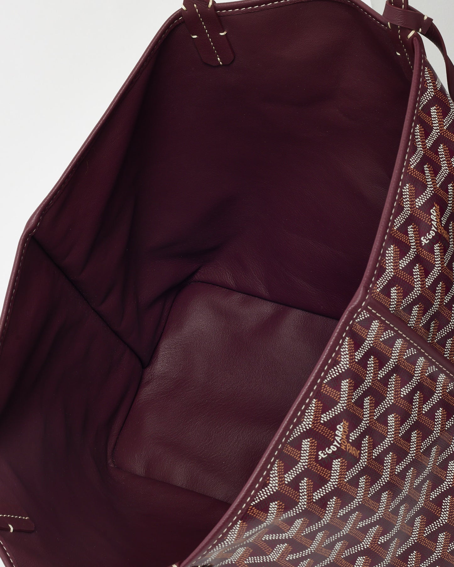 Goyard Burgundy Bordeaux Goyardine Coated Canvas Reversible Anjou PM Tote Bag