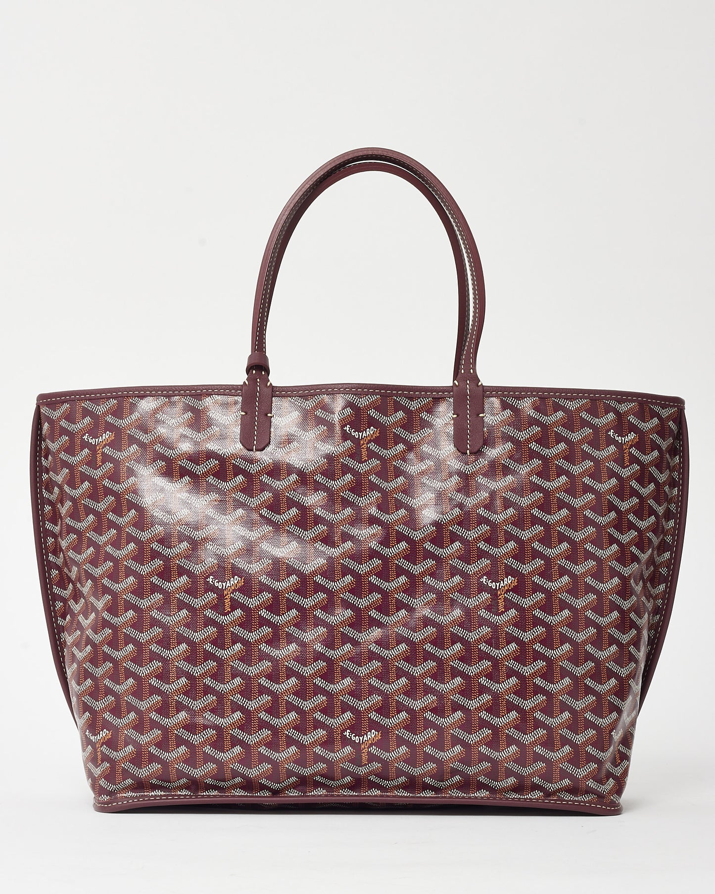 Goyard Burgundy Bordeaux Goyardine Coated Canvas Reversible Anjou PM Tote Bag
