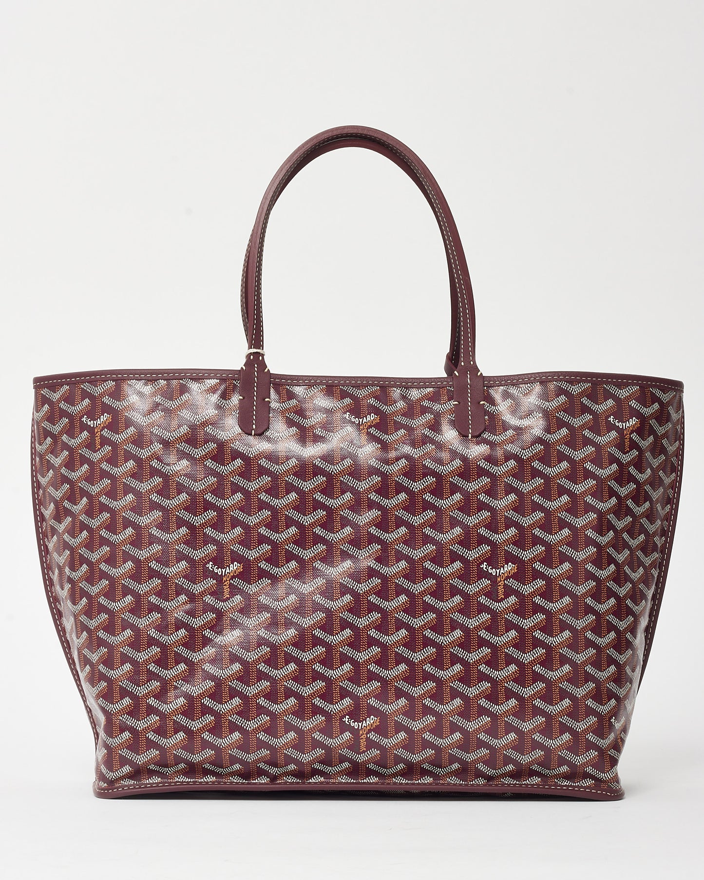 Goyard Burgundy Bordeaux Goyardine Coated Canvas Reversible Anjou PM Tote Bag