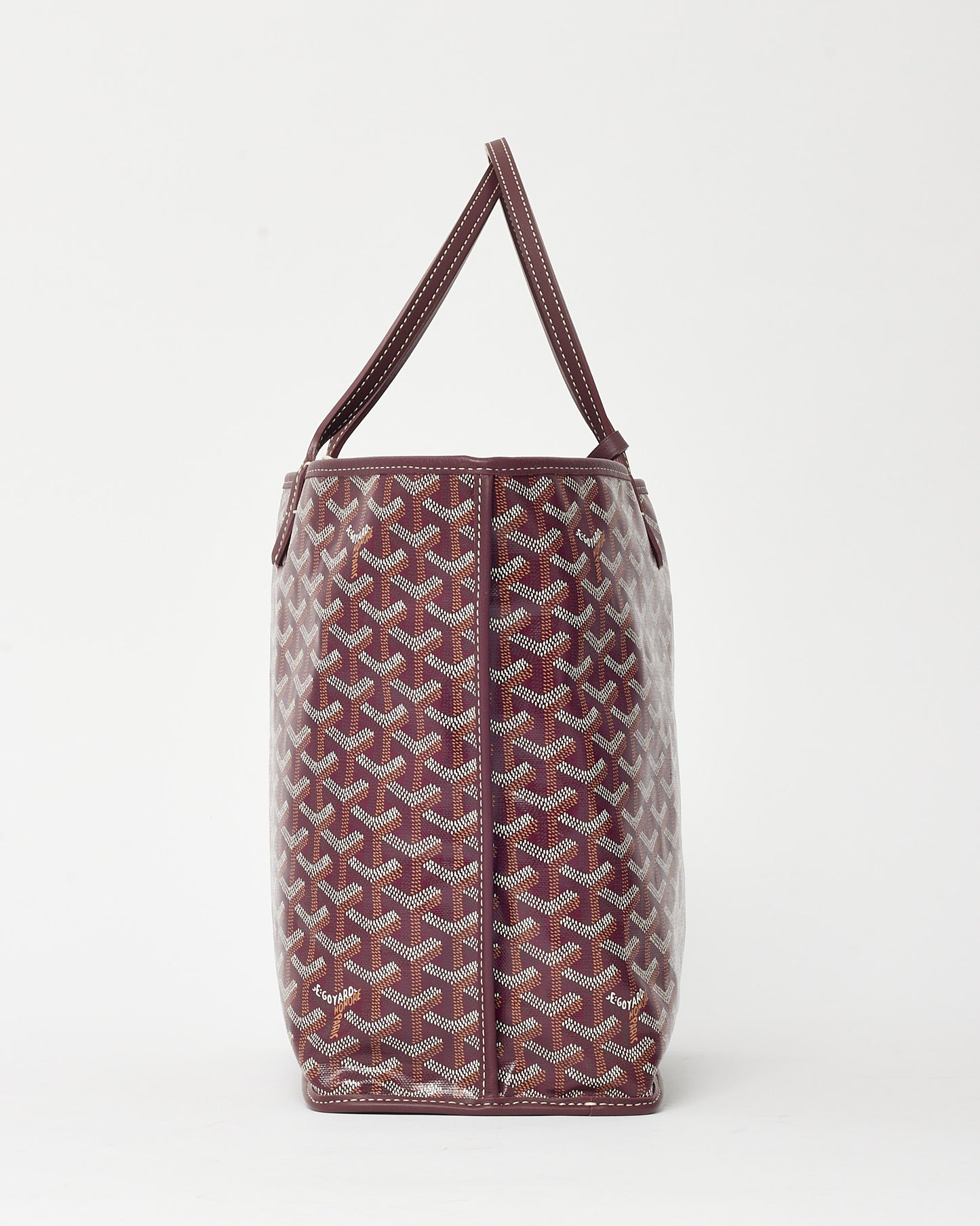Goyard Burgundy Bordeaux Goyardine Coated Canvas Reversible Anjou PM Tote Bag