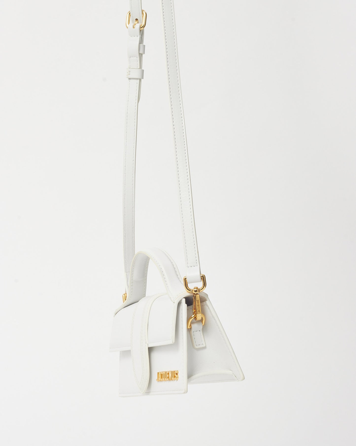 Jacquemus White Leather Le Bambino Mini Crossbody Bag