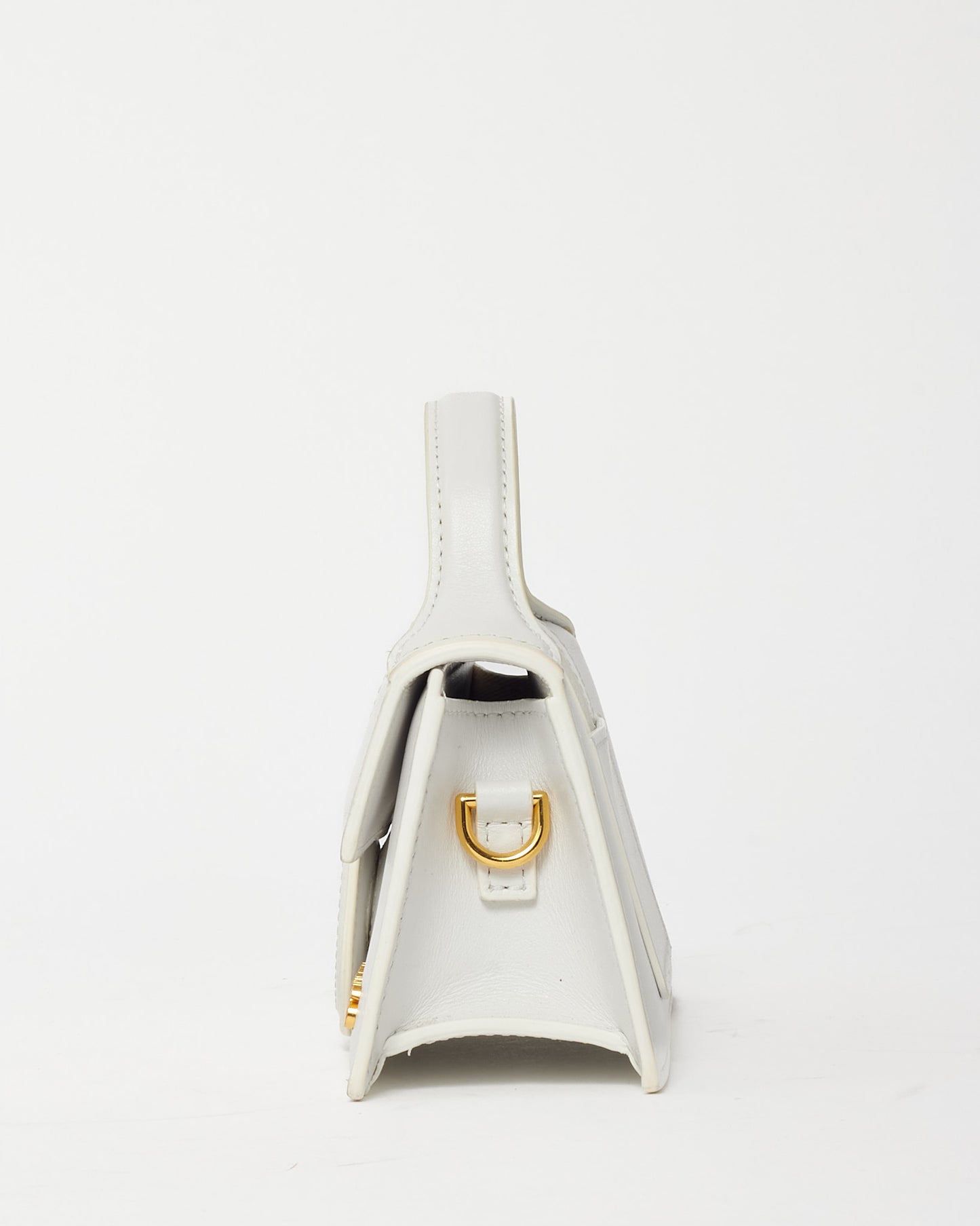 Jacquemus White Leather Le Bambino Mini Crossbody Bag