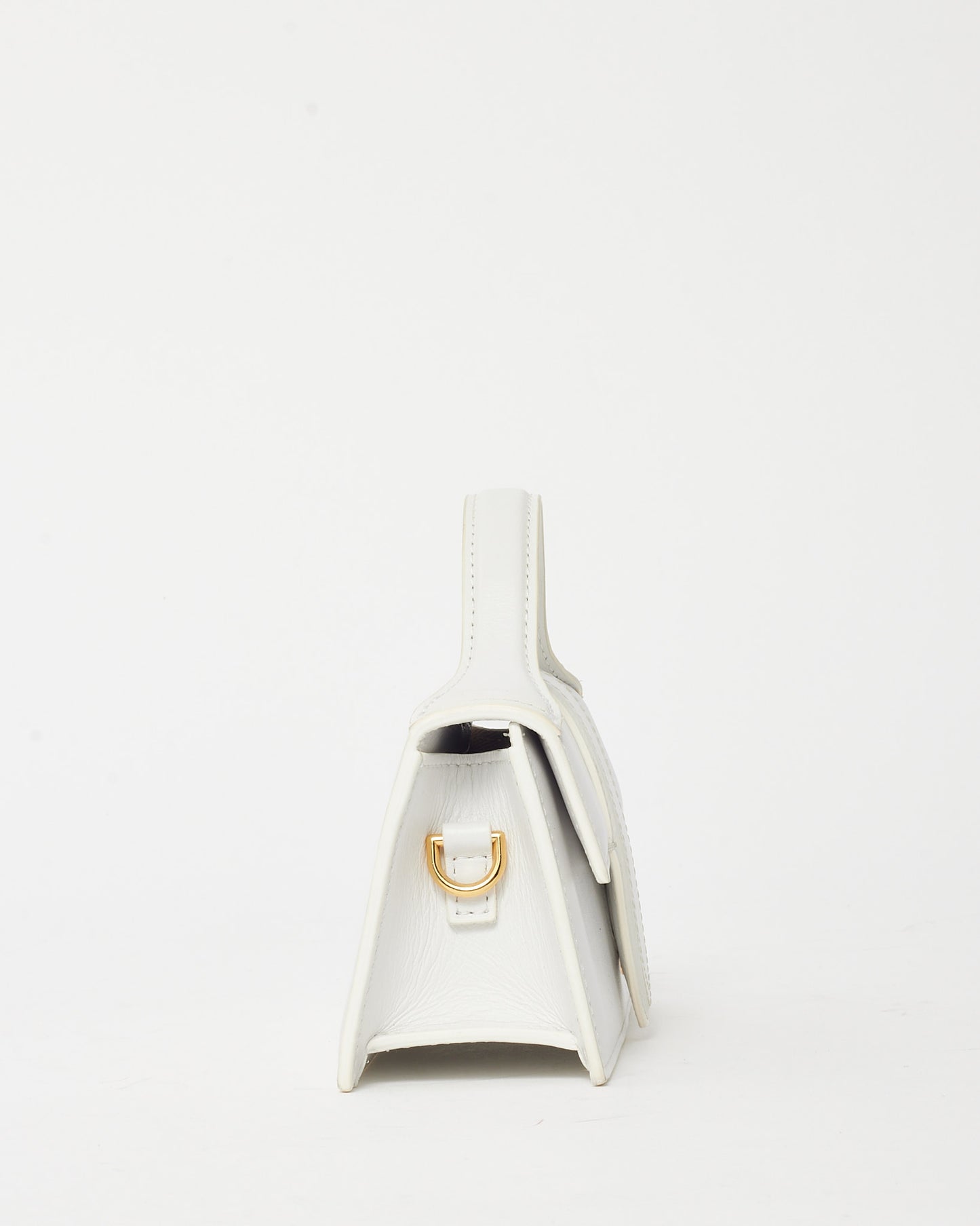 Jacquemus White Leather Le Bambino Mini Crossbody Bag