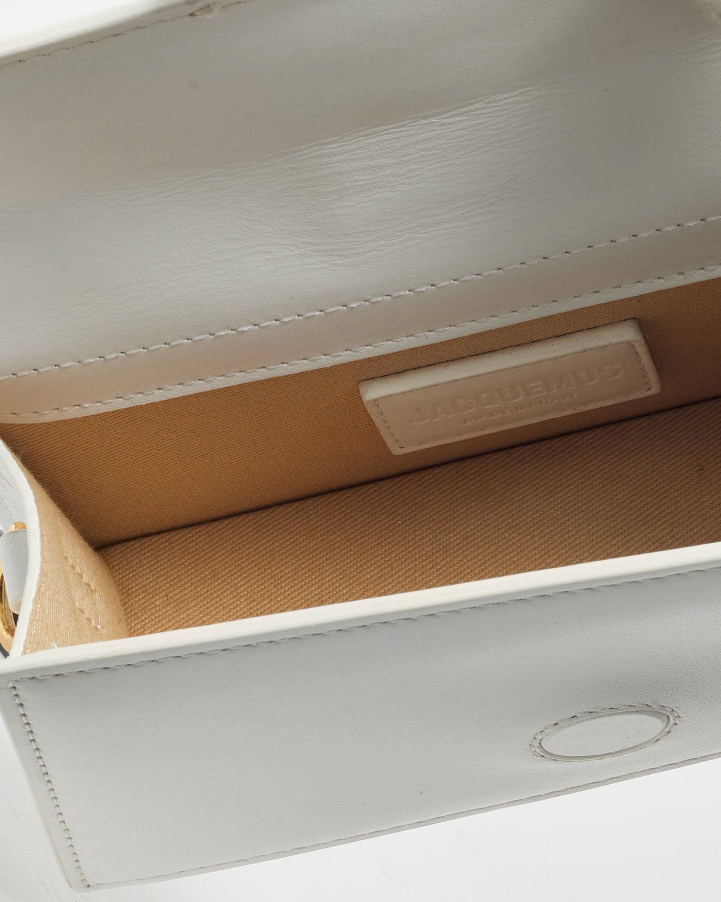 Jacquemus White Leather Le Bambino Mini Crossbody Bag