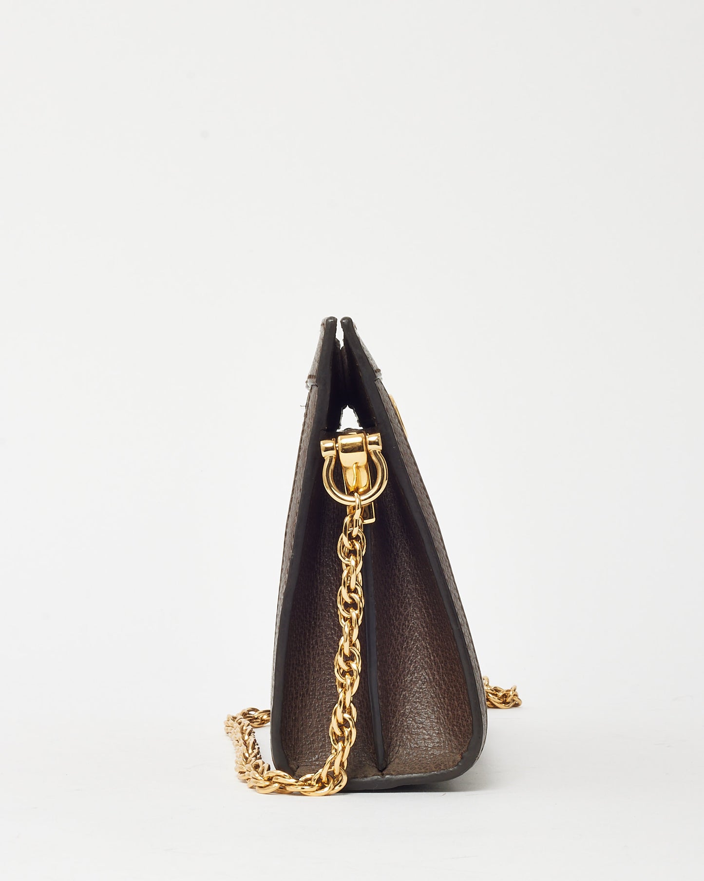 Gucci Beige & Ebony GG Supreme Monogram Canvas Ophidia Medium Chain Shoulder Bag