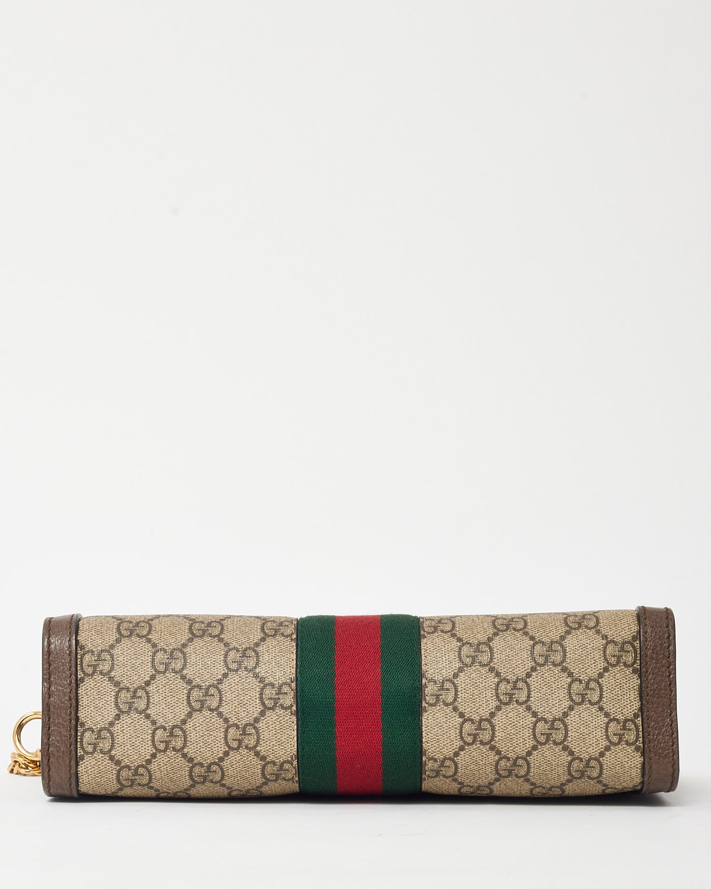 Gucci Beige & Ebony GG Supreme Monogram Canvas Ophidia Medium Chain Shoulder Bag