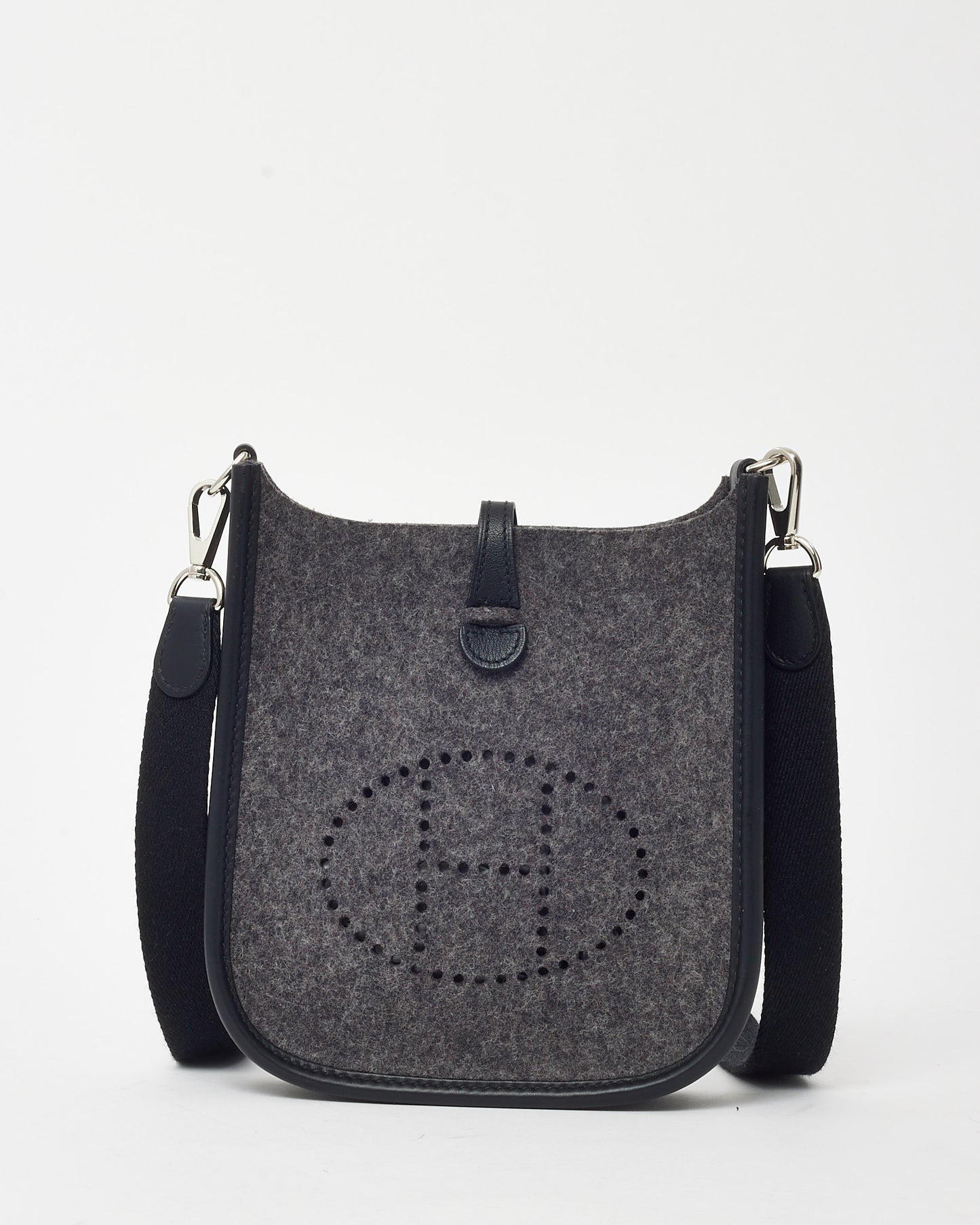 Hermès Grey Felt & Black Leather Evelyne TPM Crossbody Bag