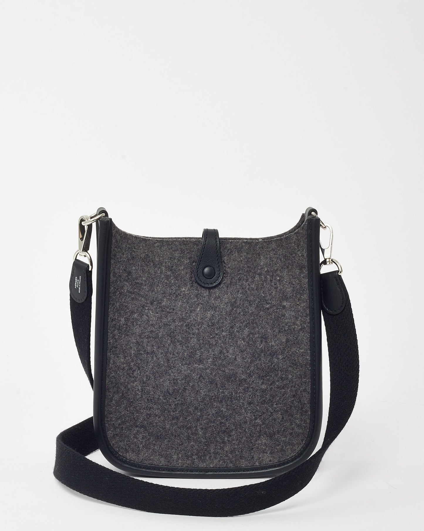Hermès Grey Felt & Black Leather Evelyne TPM Crossbody Bag
