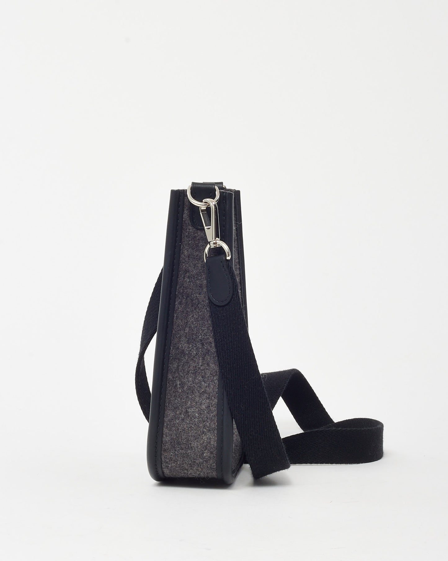 Hermès Grey Felt & Black Leather Evelyne TPM Crossbody Bag