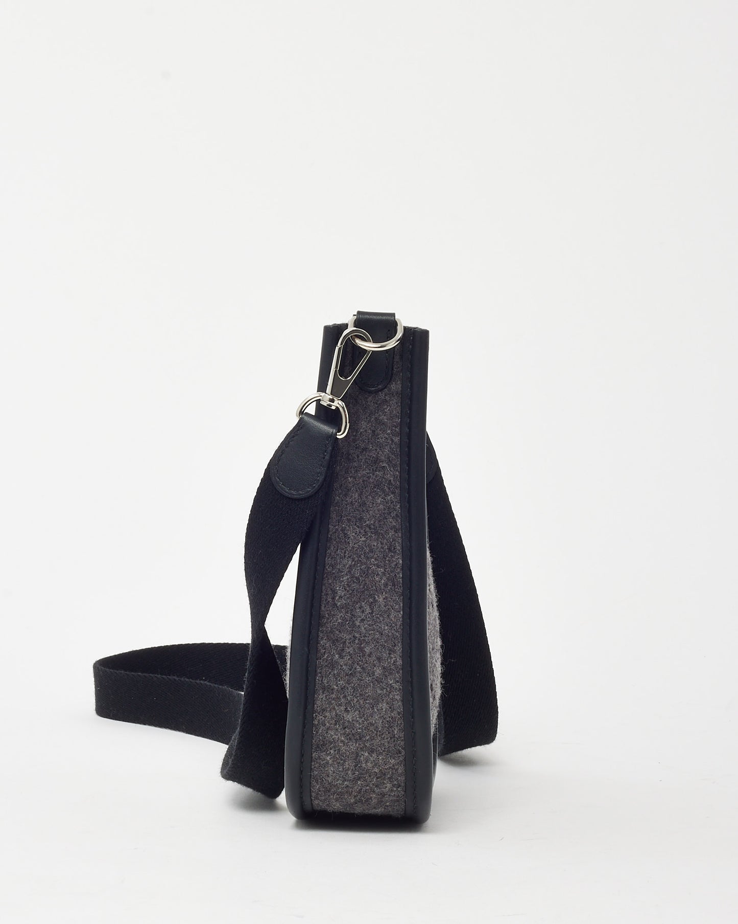 Hermès Grey Felt & Black Leather Evelyne TPM Crossbody Bag