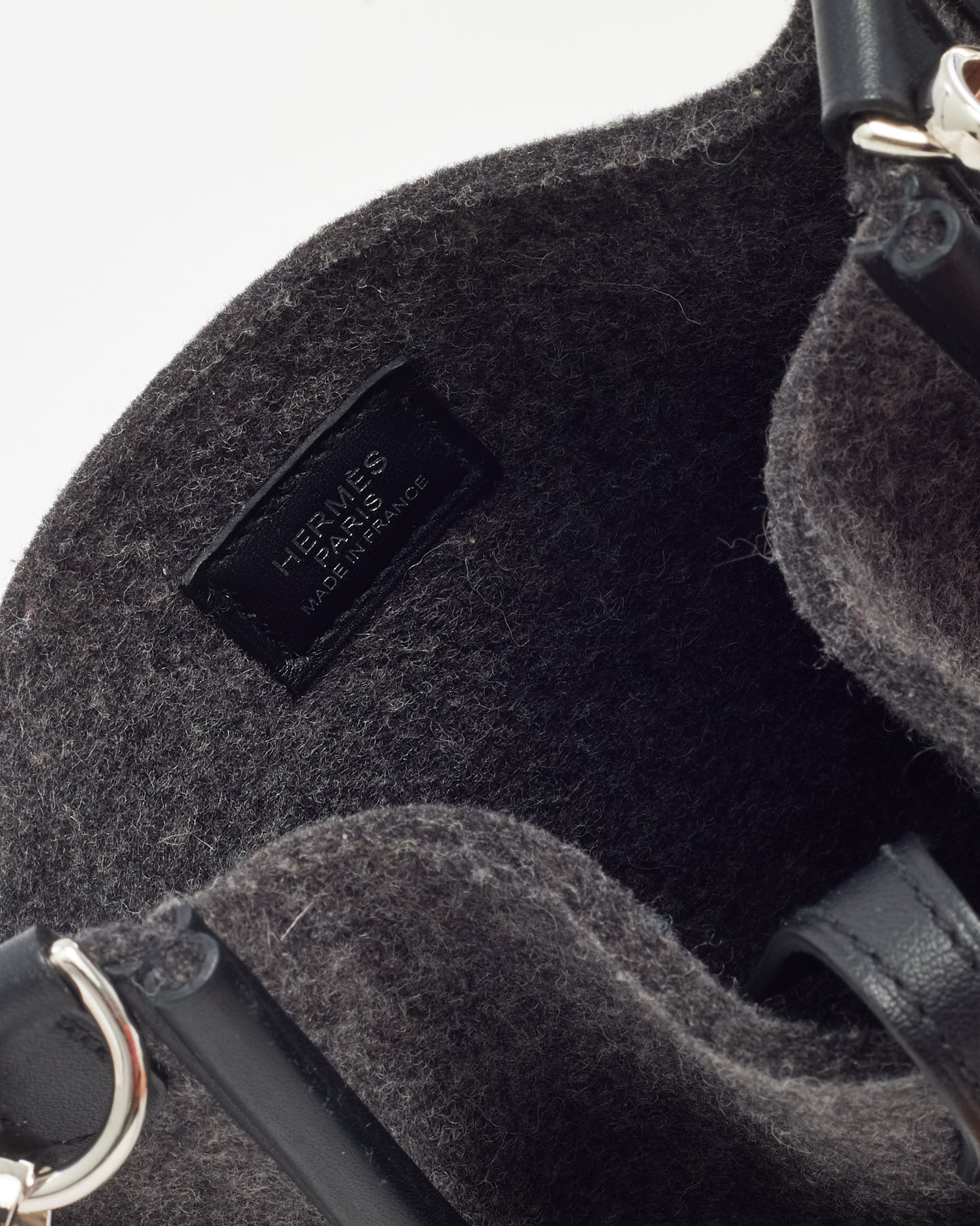 Hermès Grey Felt & Black Leather Evelyne TPM Crossbody Bag