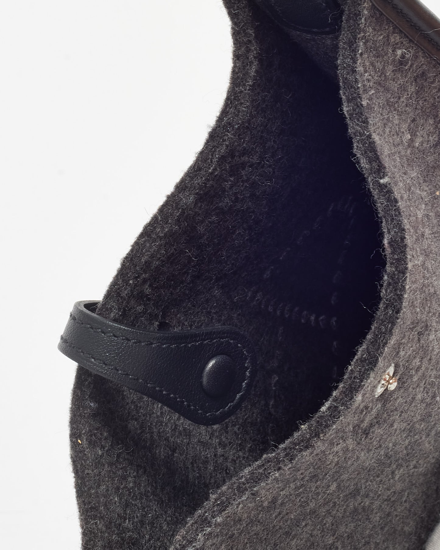 Hermès Grey Felt & Black Leather Evelyne TPM Crossbody Bag