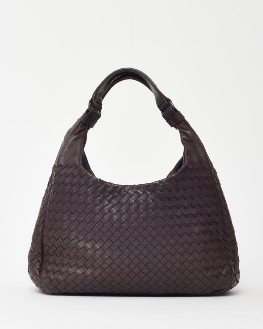 Bottega Veneta Brown Nappa Intrecciato Leather Large Campana Hobo Shoulder Bag