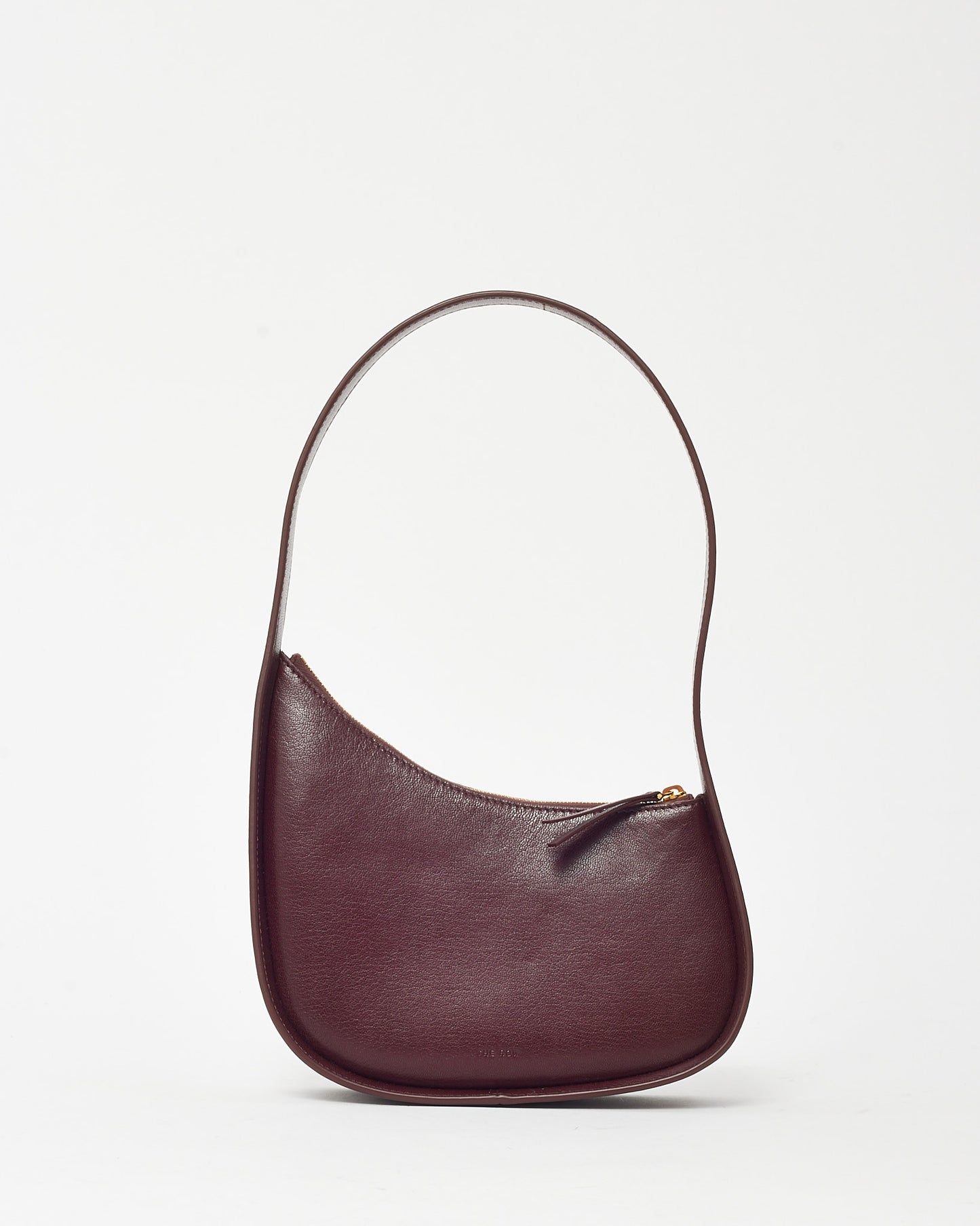 The Row Burgundy Leather Half Moon Shoulder Bag