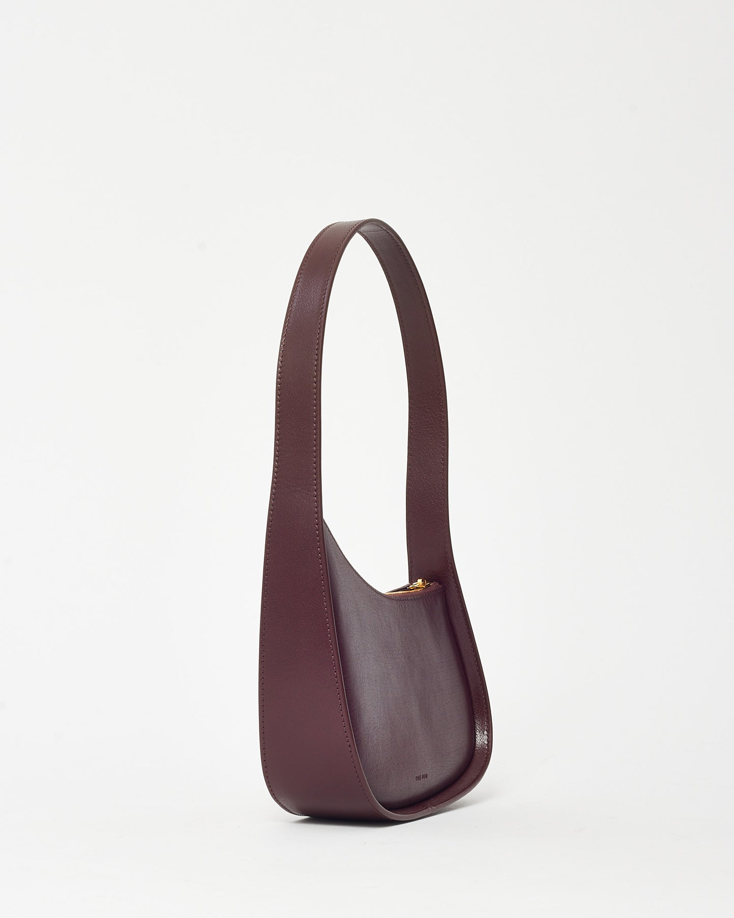 The Row Burgundy Leather Half Moon Shoulder Bag
