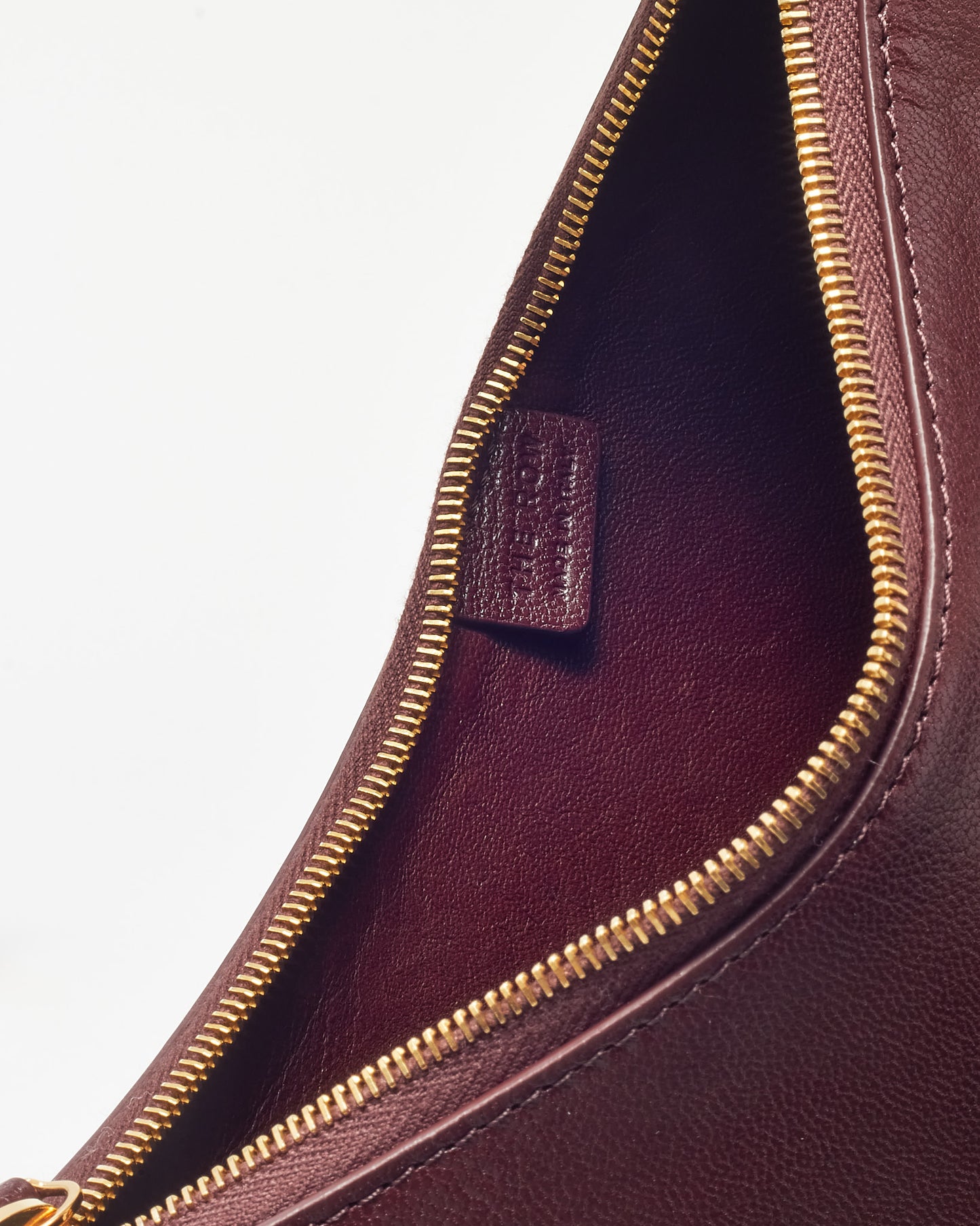 The Row Burgundy Leather Half Moon Shoulder Bag