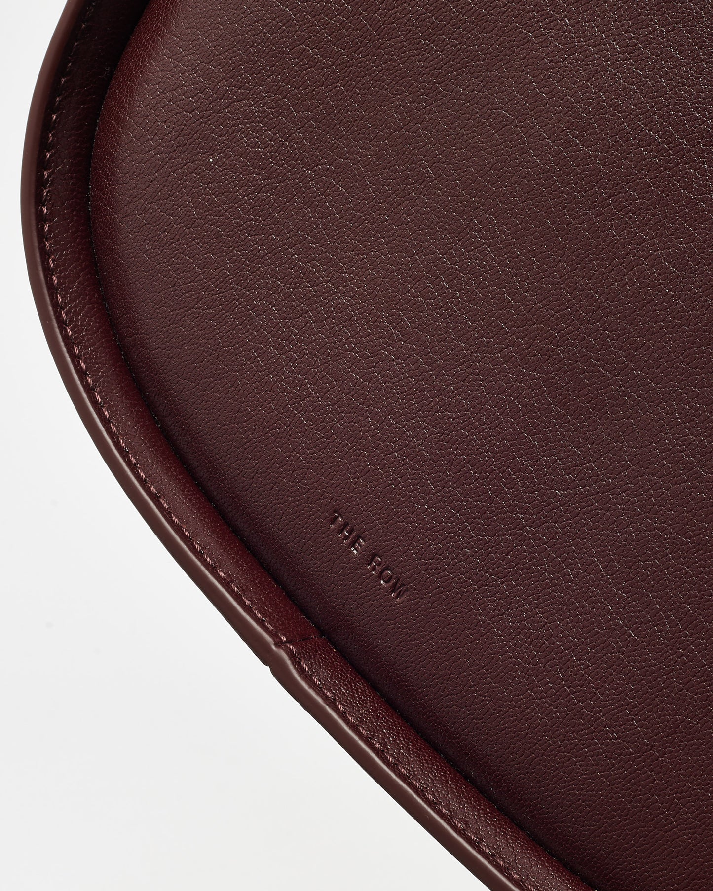 The Row Burgundy Leather Half Moon Shoulder Bag