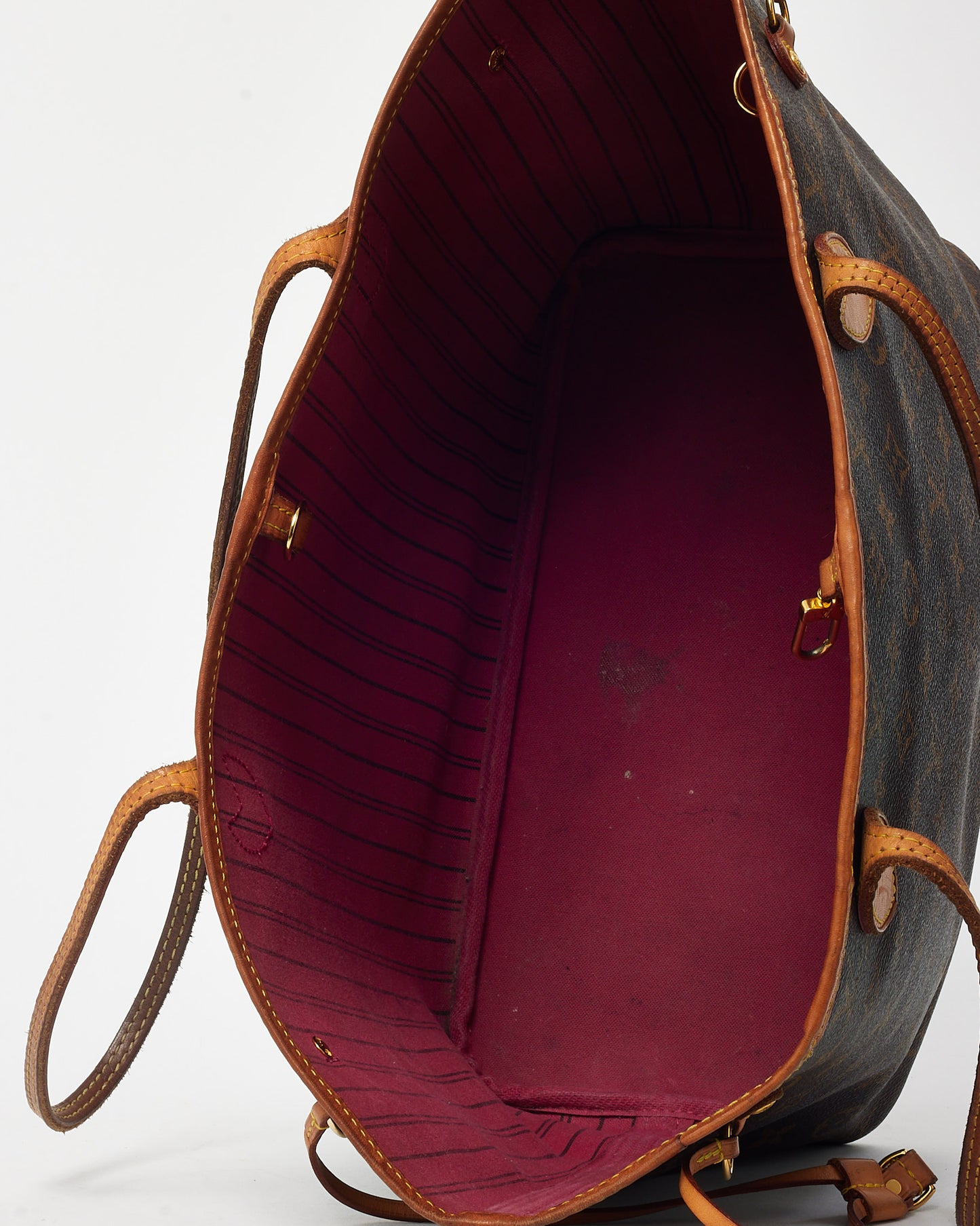 Louis Vuitton Monogram Canvas Fuchsia Interior Neverfull MM Bag with NO POUCH