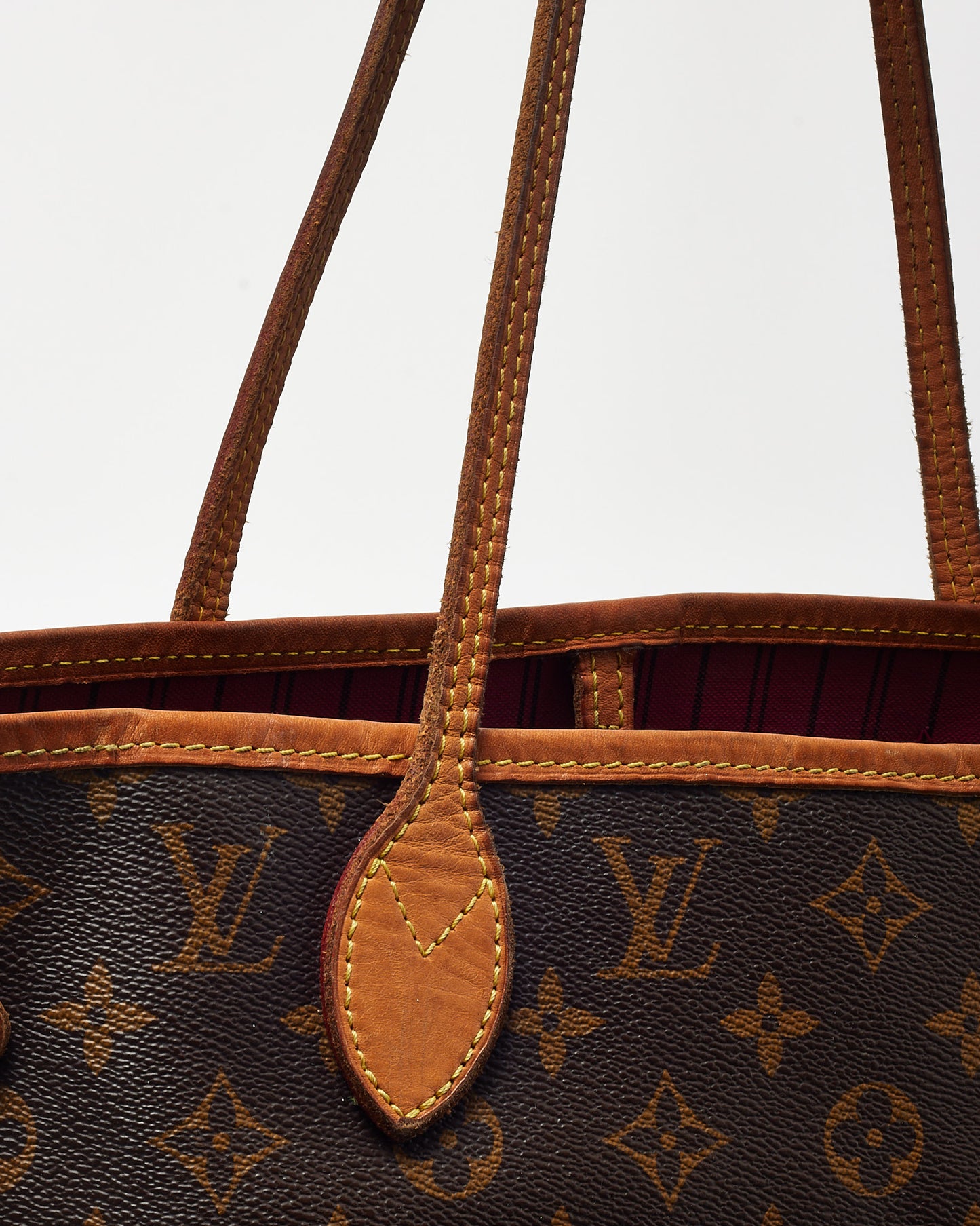 Louis Vuitton Monogram Canvas Fuchsia Interior Neverfull MM Bag with NO POUCH