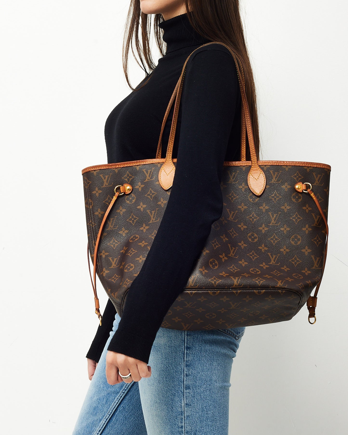 Louis Vuitton Monogram Canvas Fuchsia Interior Neverfull MM Bag with NO POUCH