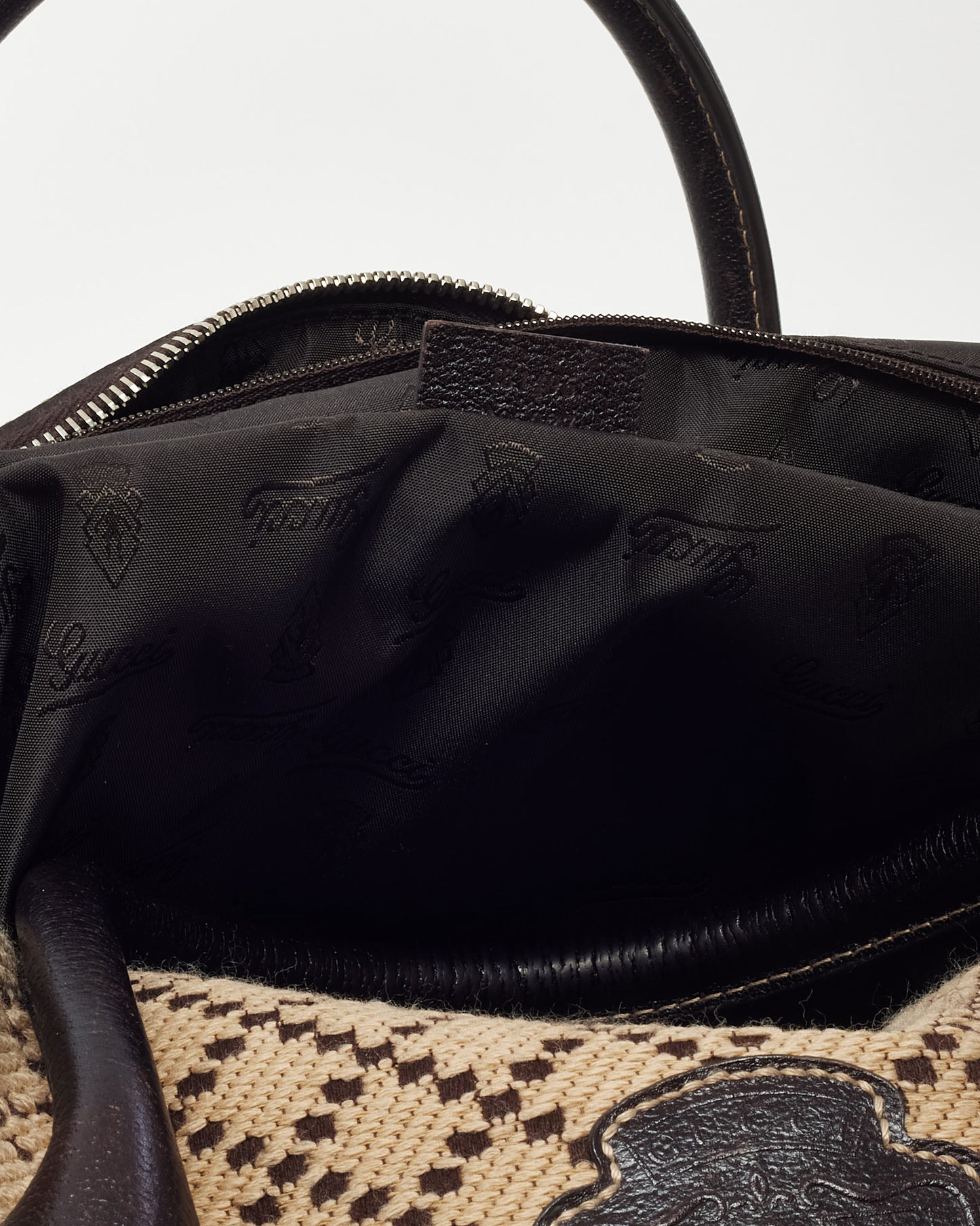 Gucci Beige Jacquard Diamante Canvas Logo Hysteria Large Boston Bag