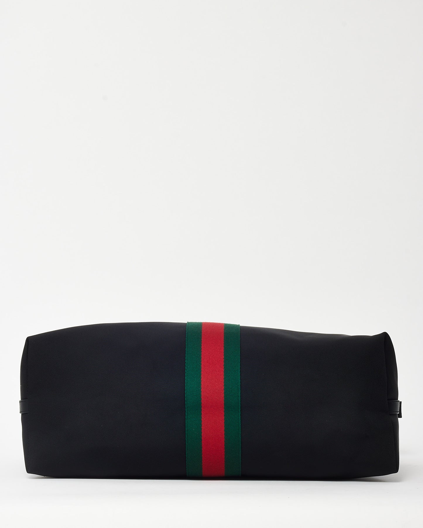 Gucci Black Web Techno Canvas Dome Duffle Bag with Strap