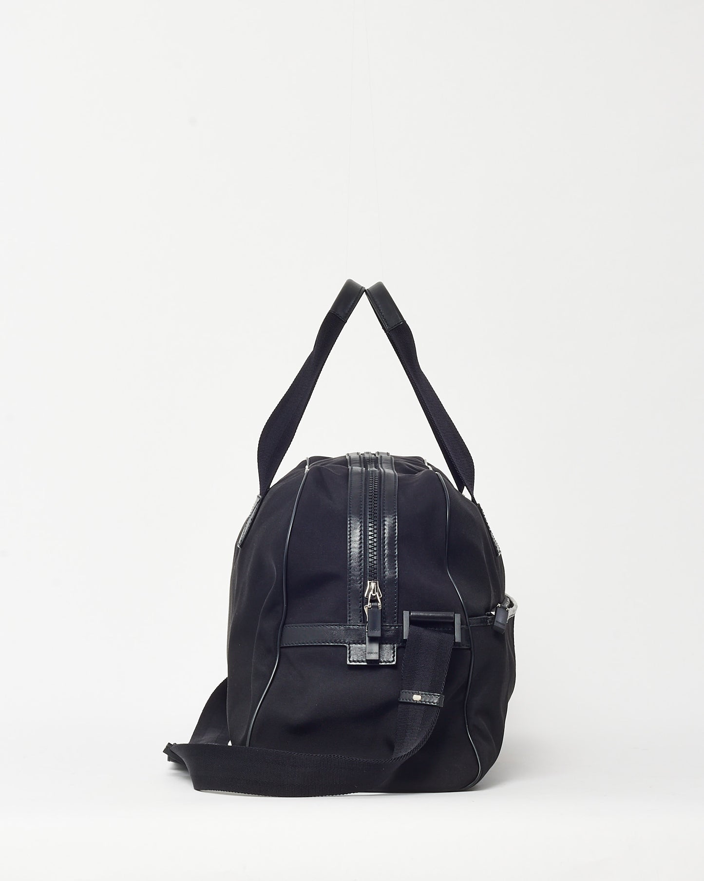 Gucci Black Techno Canvas Web Parana GG Logo Duffle Bag with Strap