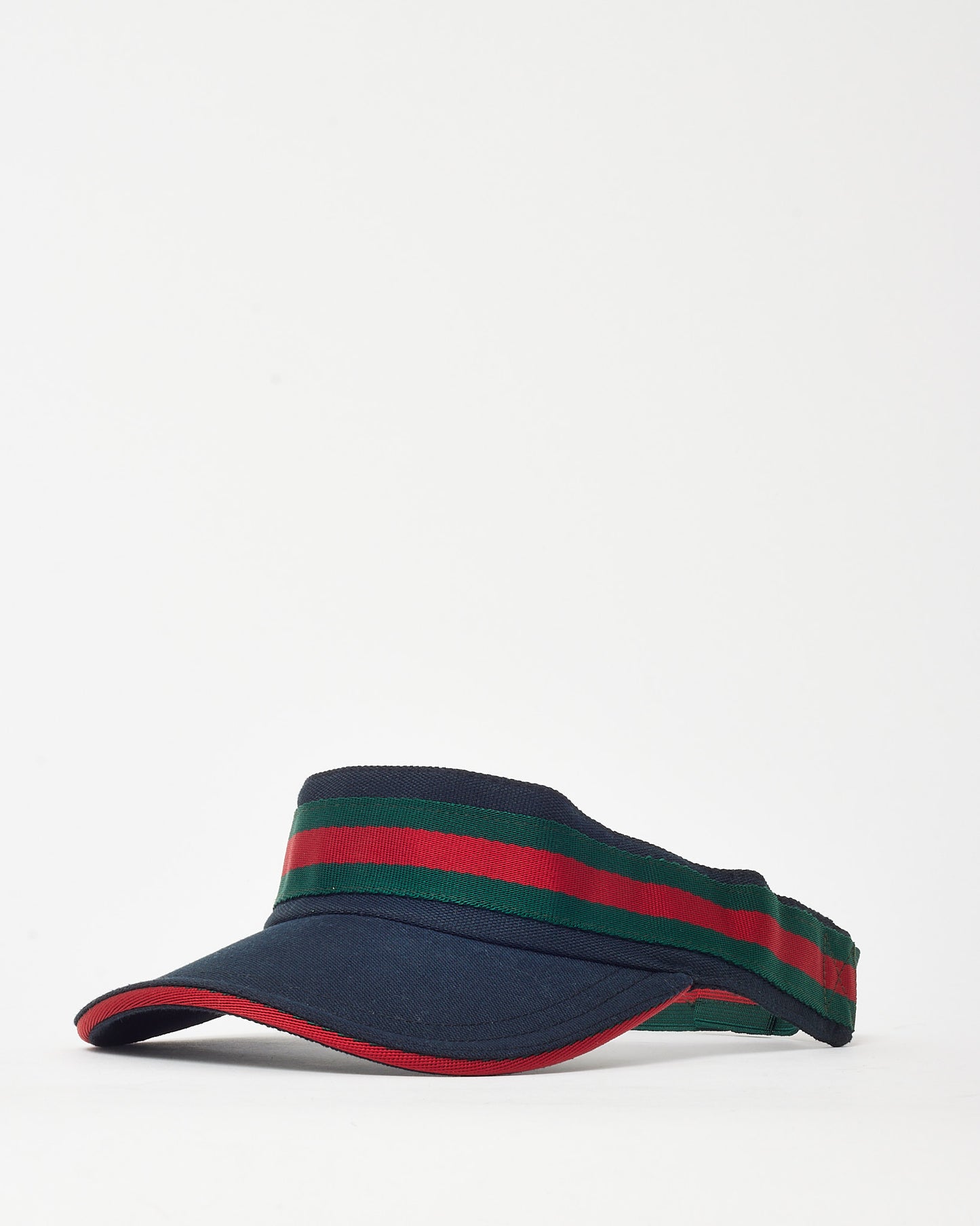 Gucci Black Canvas Web Sherry Line Visor - M