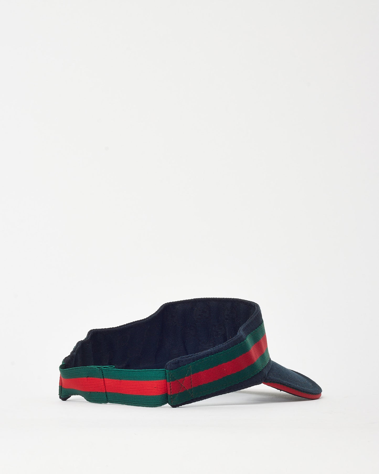Gucci Black Canvas Web Sherry Line Visor - M