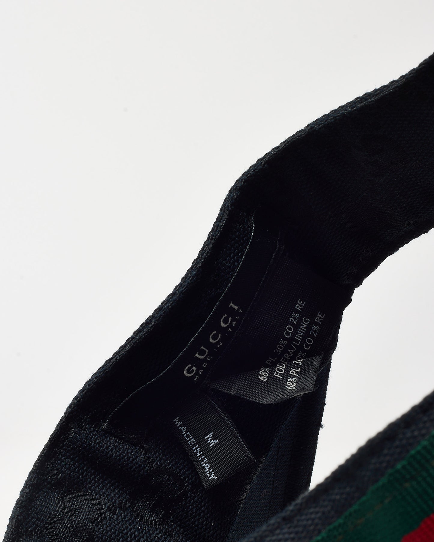 Gucci Black Canvas Web Sherry Line Visor - M