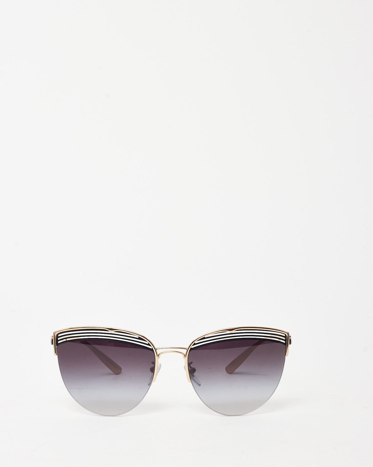 Bulgari Glold and Black Metal BV6118/2033 Cat Eye Sunglasses