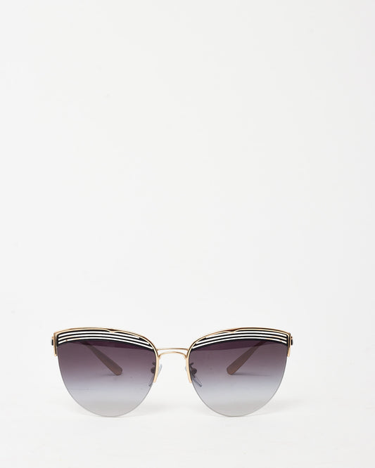 Bulgari Glold and Black Metal BV6118/2033 Cat Eye Sunglasses