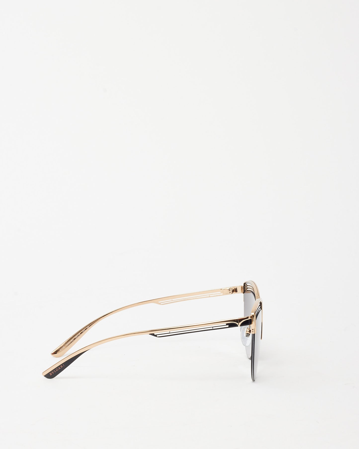 Bulgari Glold and Black Metal BV6118/2033 Cat Eye Sunglasses