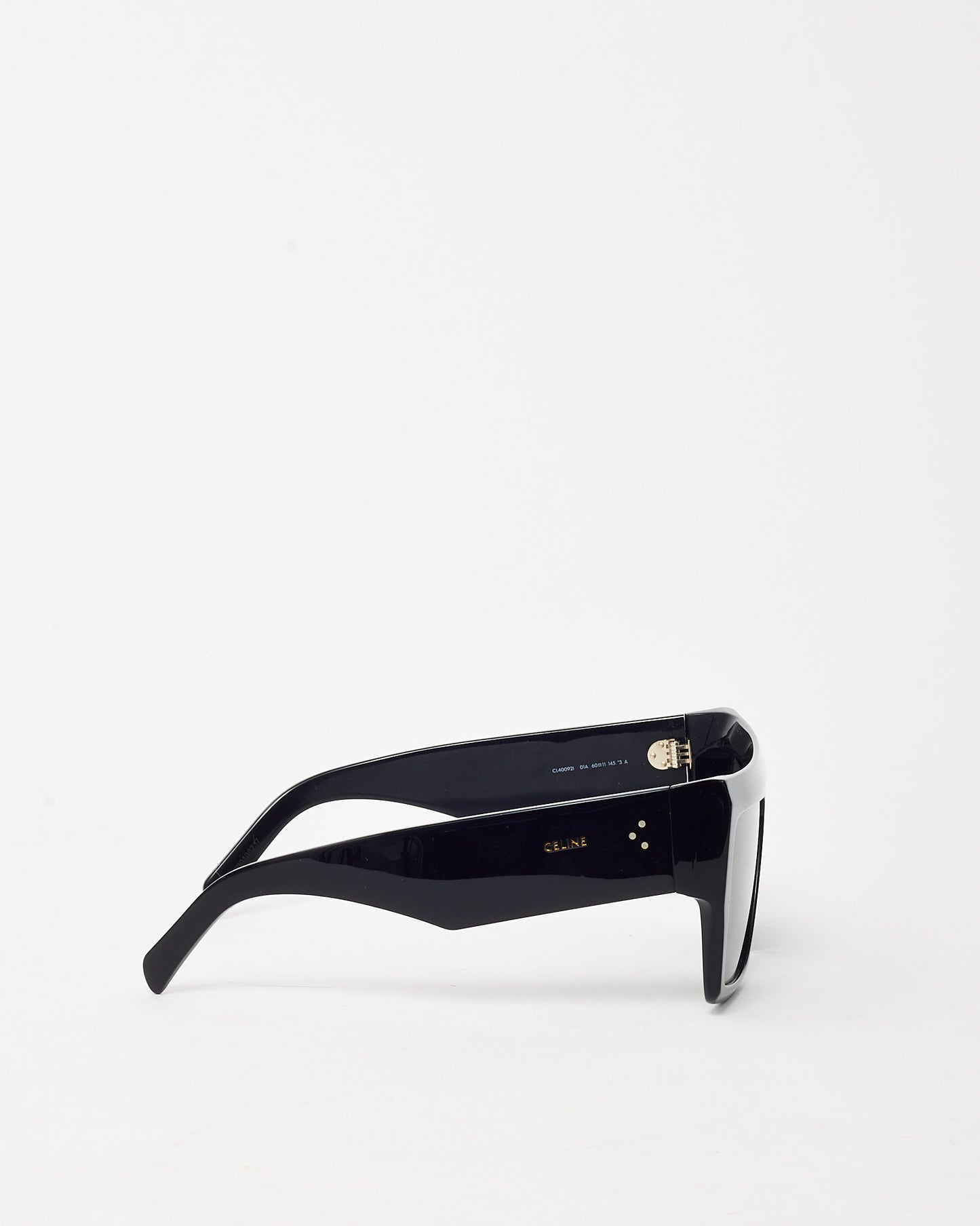Celine Black Acetate CL400921 Oversized Flat Top Sunglasses
