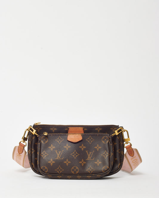 Louis Vuitton Monogram Coated Canvas Pink Multi Pochette Accessoires Crossbody Bag