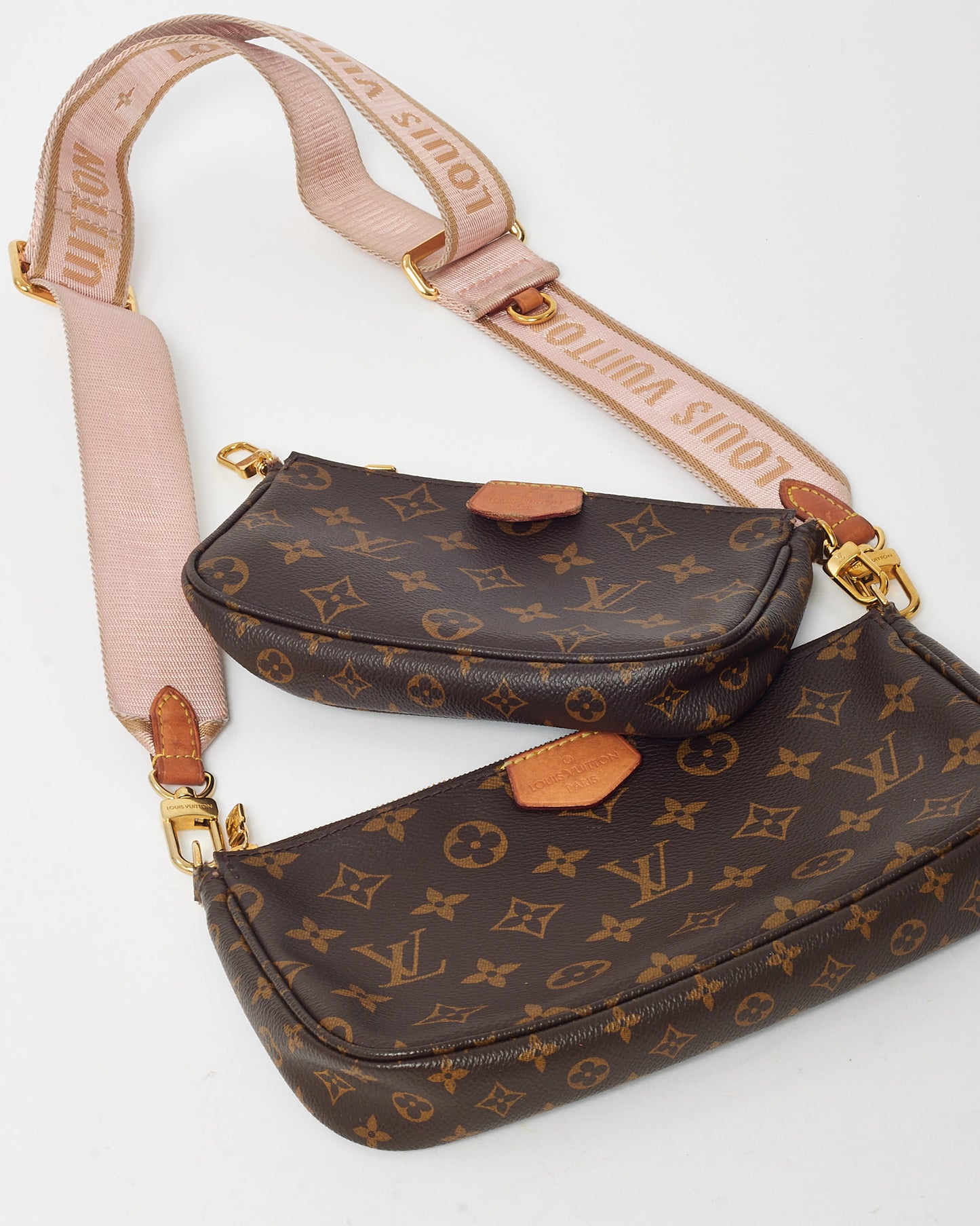 Louis Vuitton Monogram Coated Canvas Pink Multi Pochette Accessoires Crossbody Bag