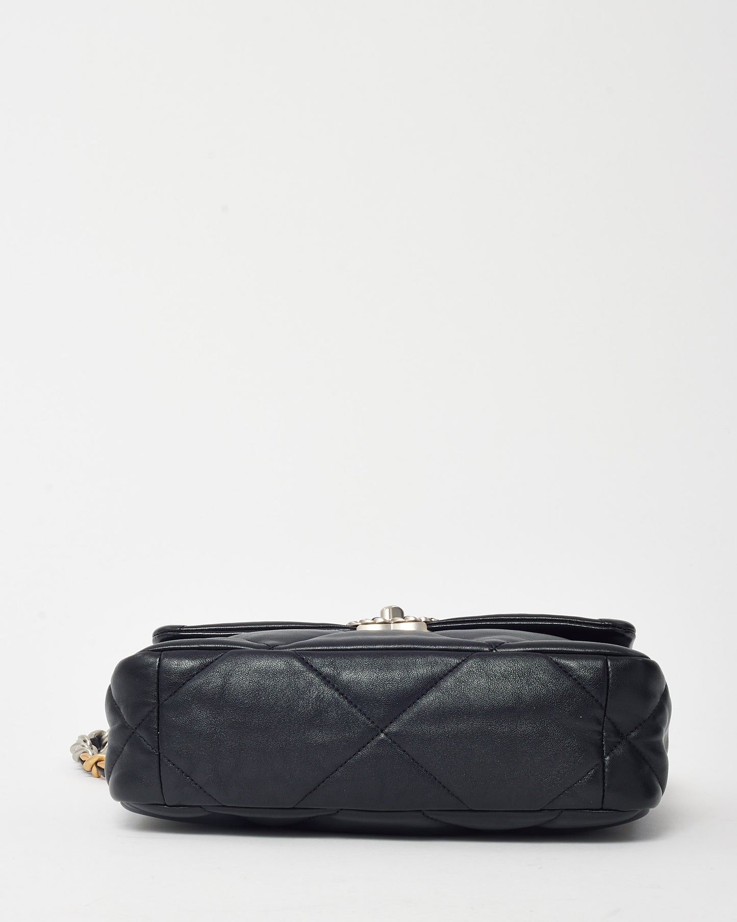 Chanel Black Quilted Lambskin Leather Small 19 SHW Bag