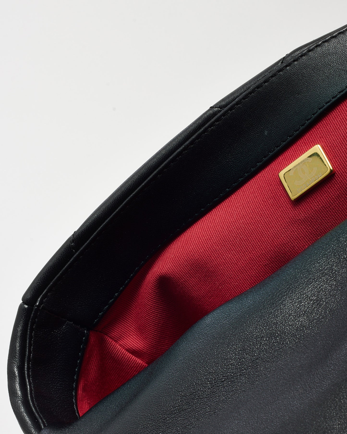 Chanel Black Quilted Lambskin Leather Small 19 SHW Bag