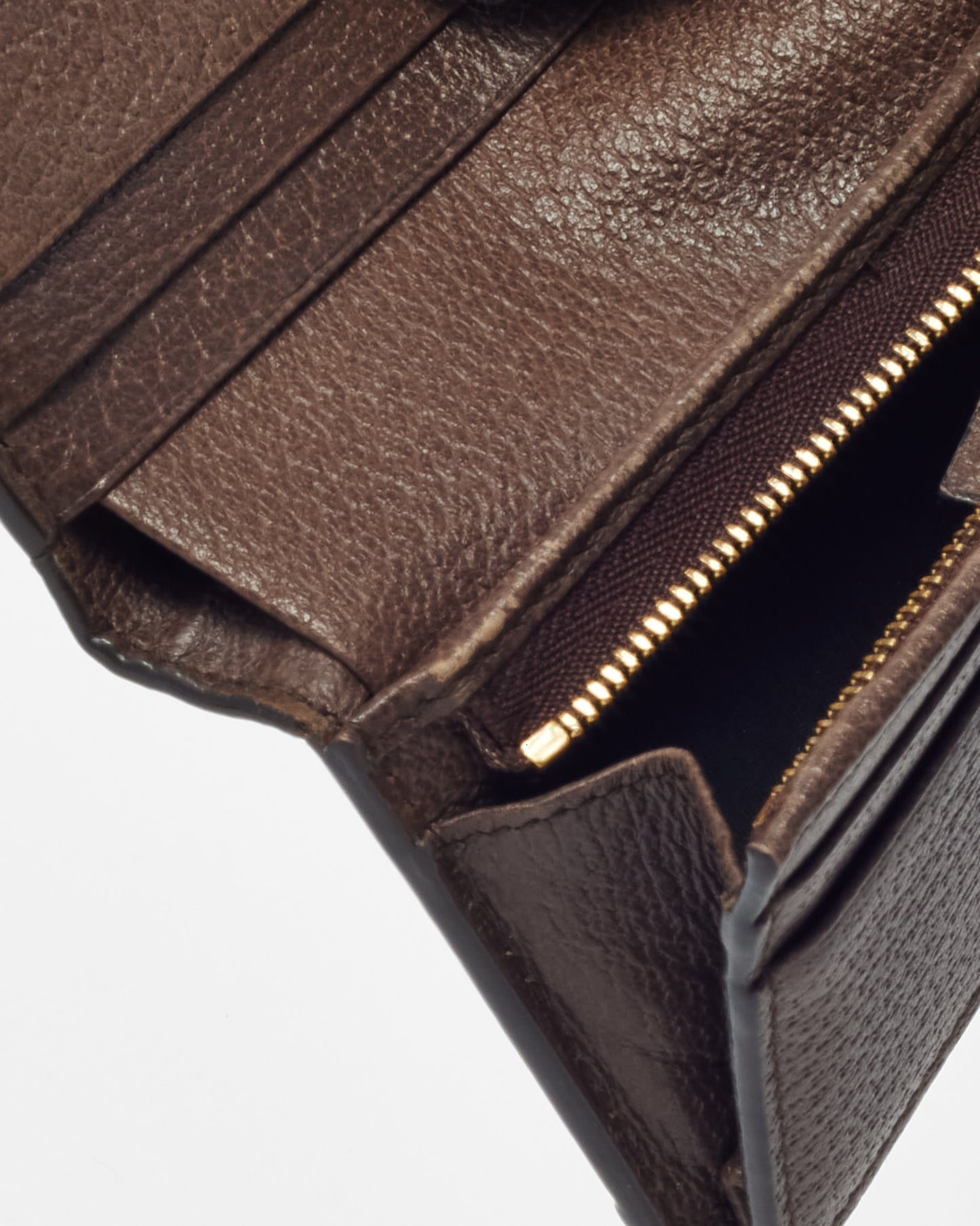 Gucci Brown and Beige GG Monogram Supreme Canvas Ophidia Card Case Wallet