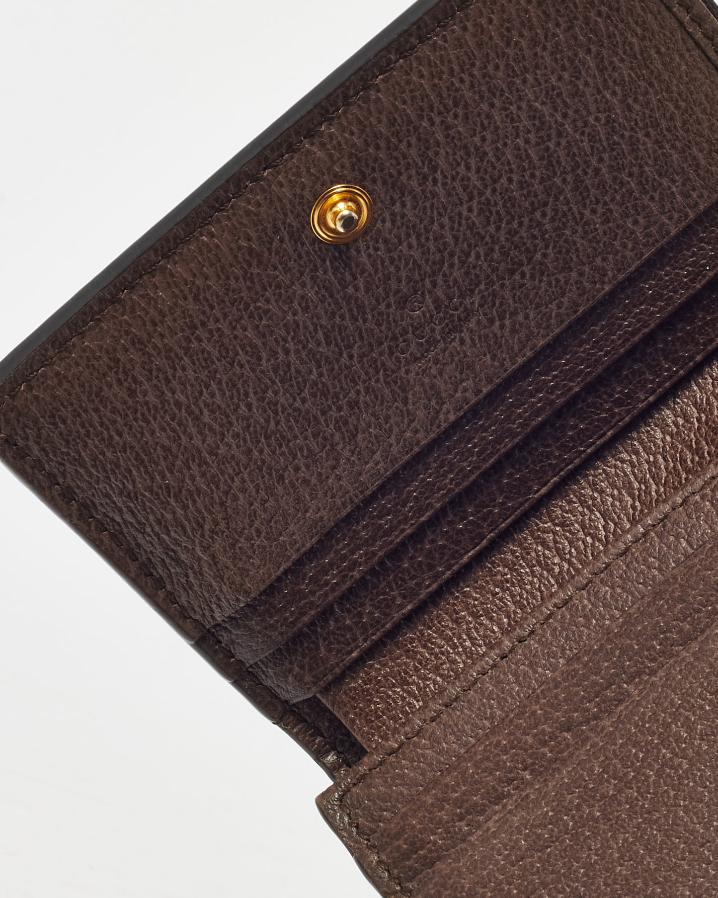 Gucci Brown and Beige GG Monogram Supreme Canvas Ophidia Card Case Wallet