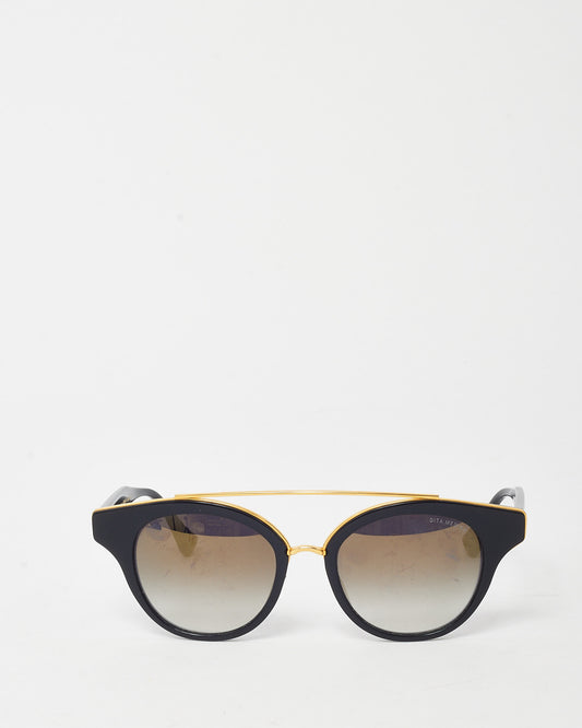 DITA Black and Gold Medina 22023 Round Aviator Sunglasses