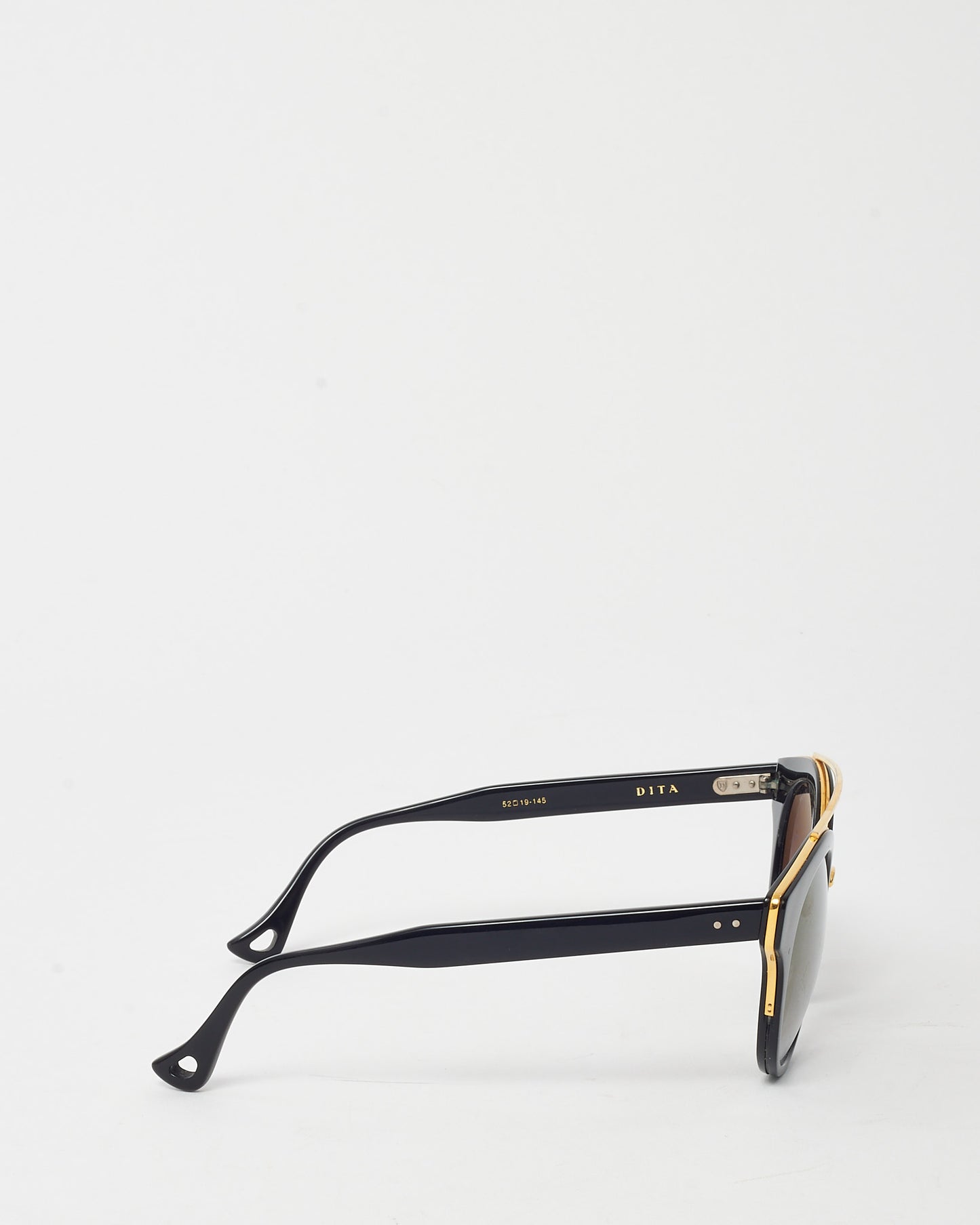 DITA Black and Gold Medina 22023 Round Aviator Sunglasses