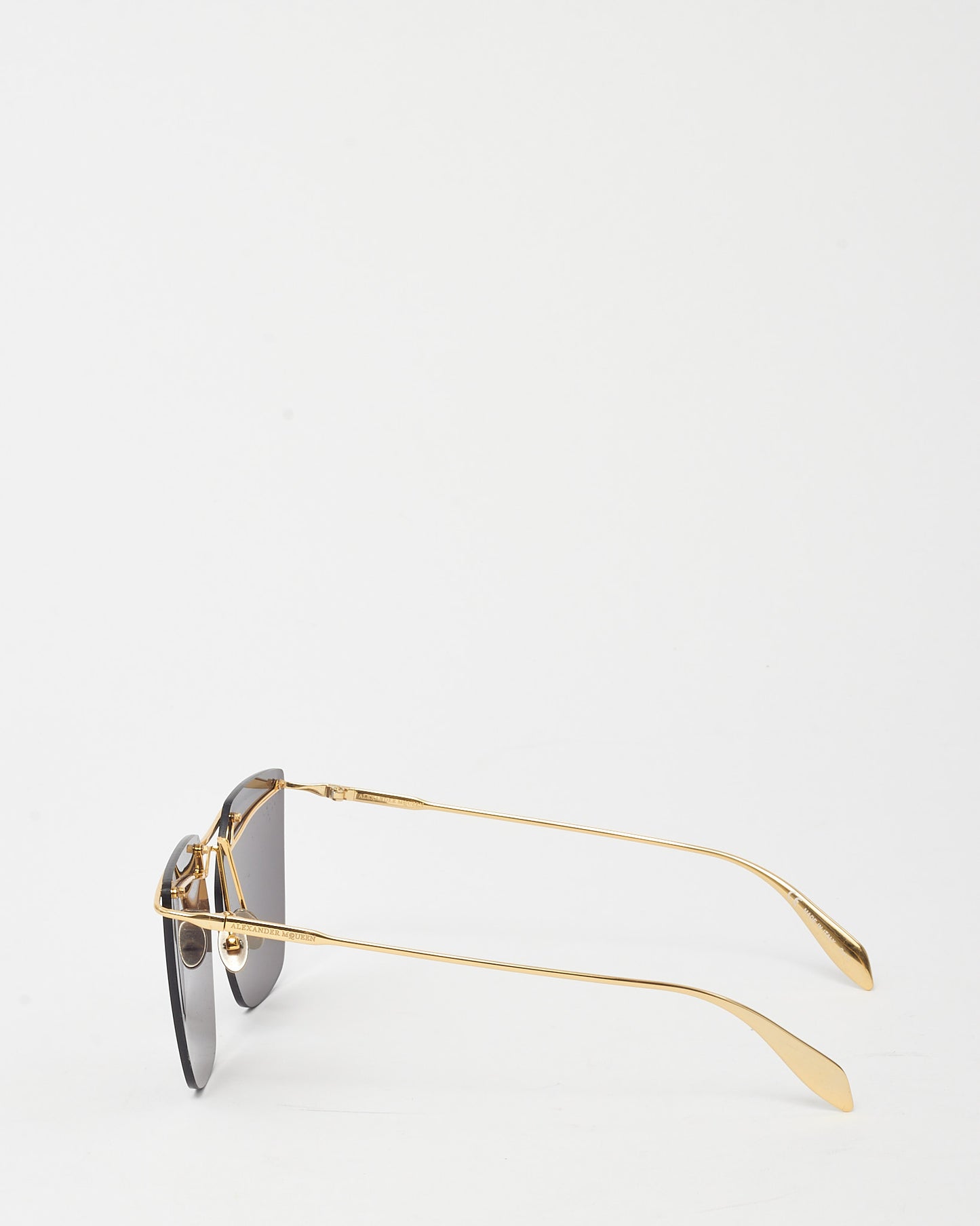 Alexander McQueen Black and Gold Edge AM0144S Square Sunglasses