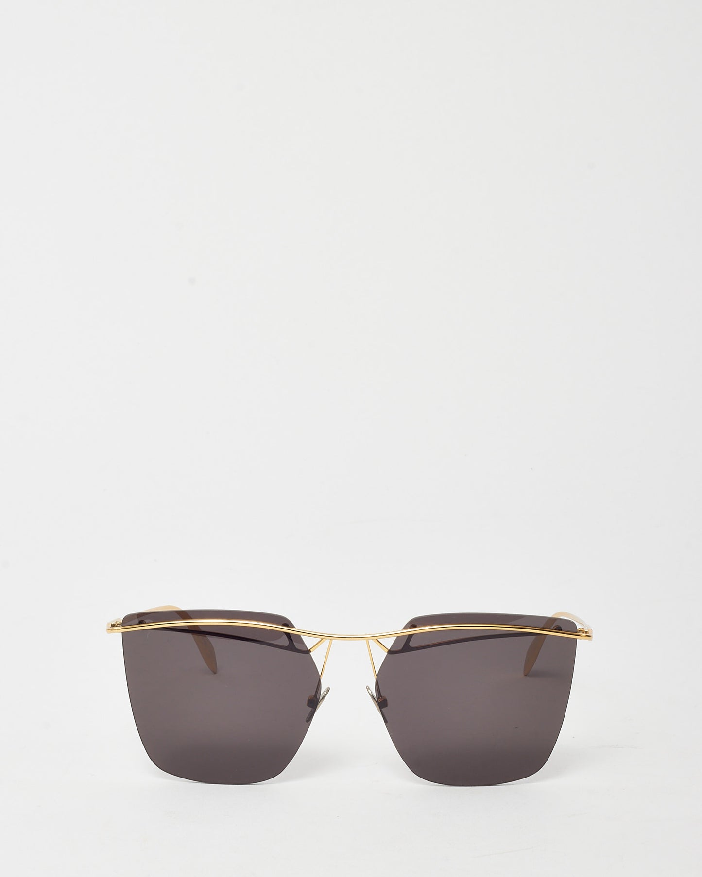 Alexander McQueen Black and Gold Edge AM0144S Square Sunglasses