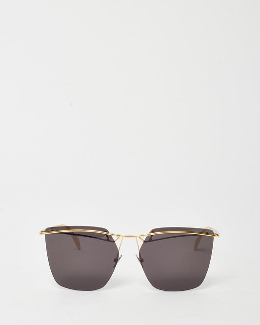 Alexander McQueen Black and Gold Edge AM0144S Square Sunglasses