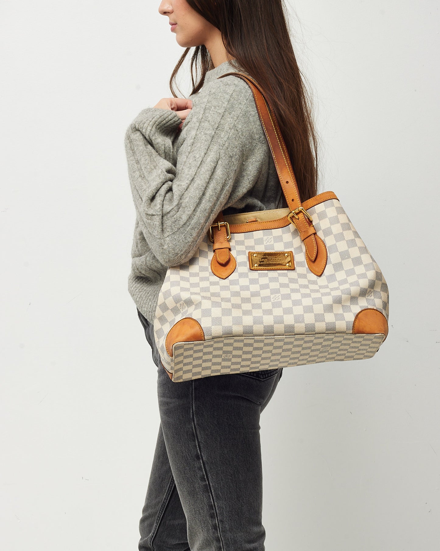 Louis Vuitton Damier Azur Canvas Hampstead MM Tote Bag