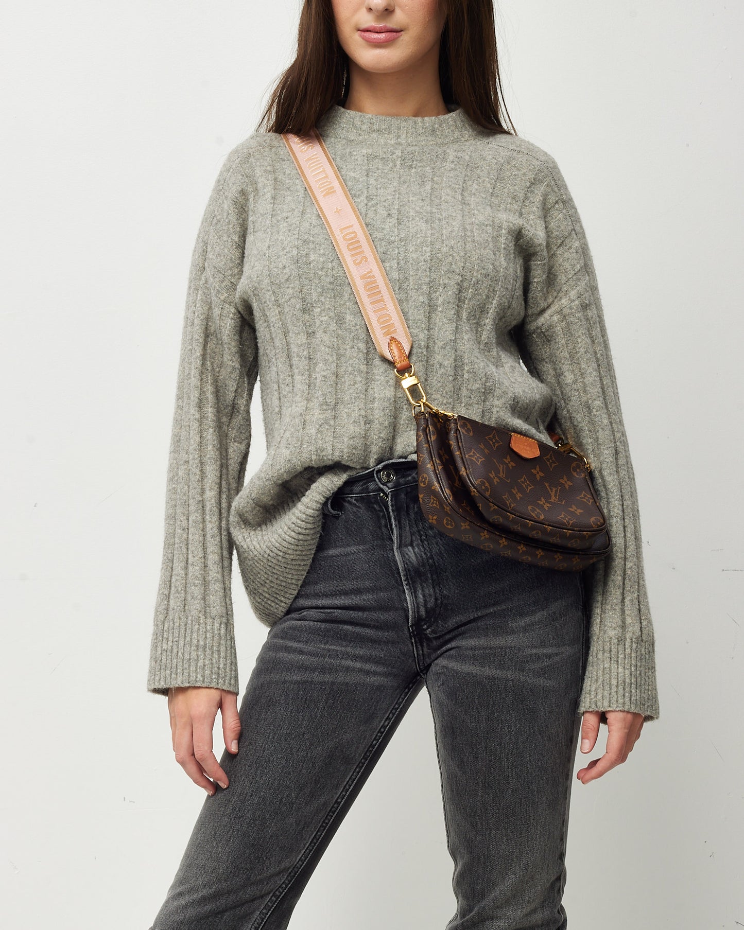 Louis Vuitton Monogram Coated Canvas Pink Multi Pochette Accessoires Crossbody Bag